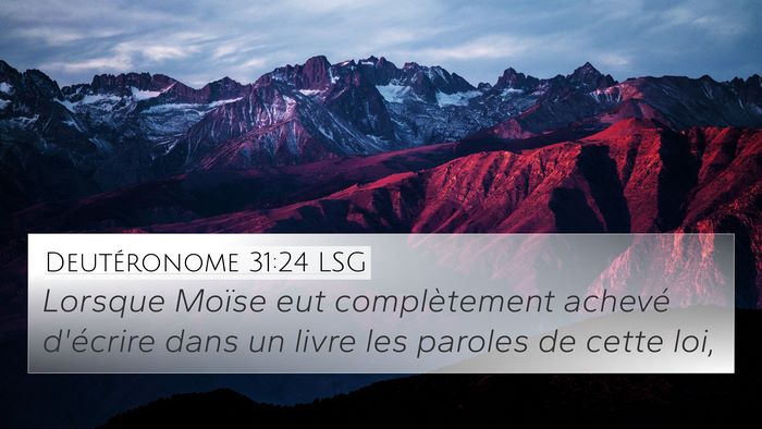 Deutéronome 31:24 LSG Bible Verse Image