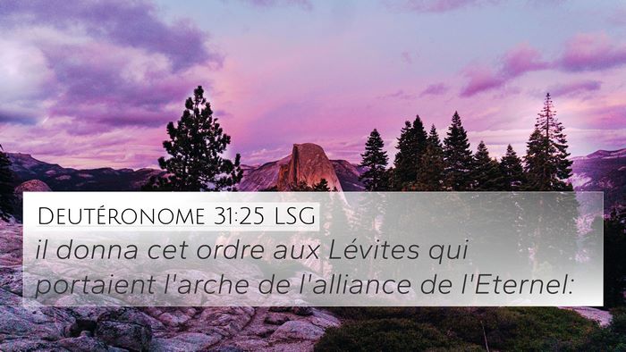 Deutéronome 31:25 LSG Bible Verse Image