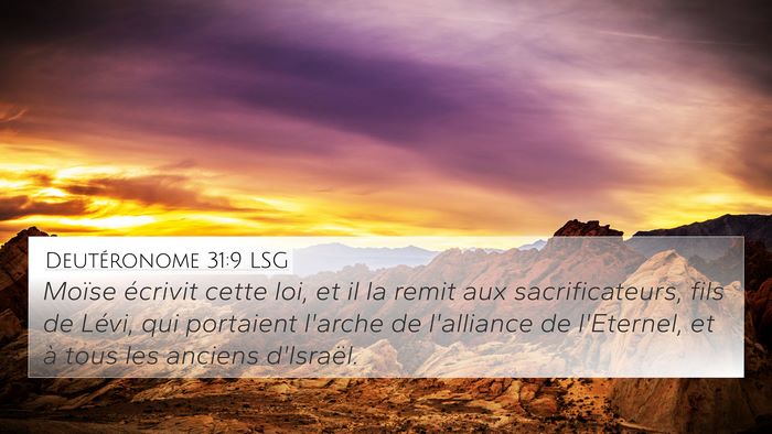 Deutéronome 31:9 LSG Bible Verse Image