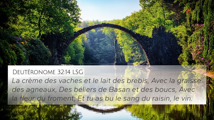 Deutéronome 32:14 LSG Bible Verse Image