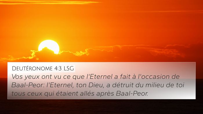 Deutéronome 4:3 LSG Bible Verse Image