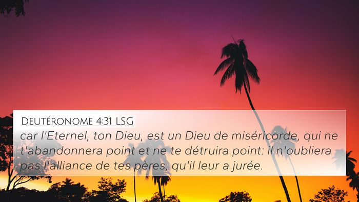 Deutéronome 4:31 LSG Bible Verse Image