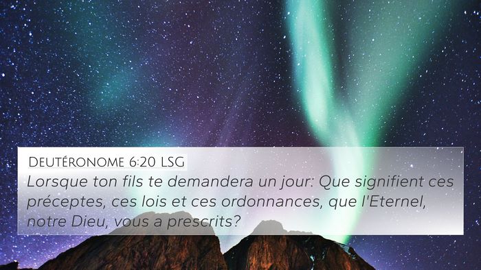 Deutéronome 6:20 LSG Bible Verse Image