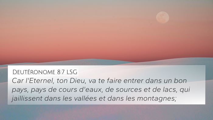 Deutéronome 8:7 LSG Bible Verse Image