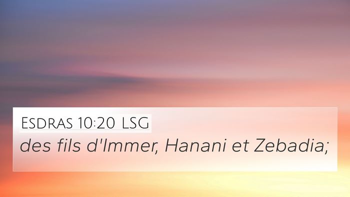 Esdras 10:20 LSG 4K Wallpaper - des fils d'Immer, Hanani et - 4K Wallpaper Bible Verse