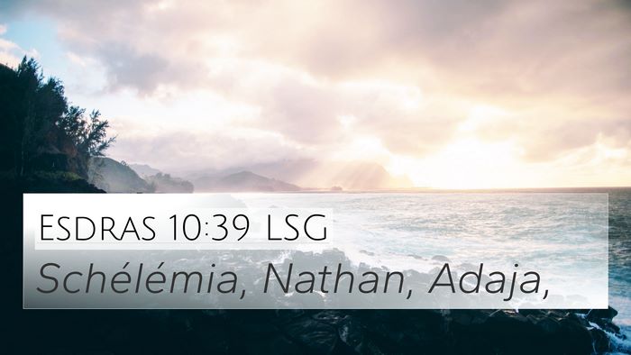 Esdras 10:39 LSG 4K Wallpaper - Schélémia, Nathan, - 4K Wallpaper Bible Verse