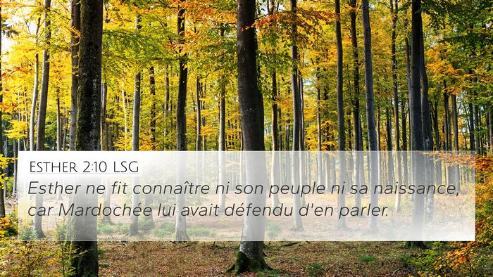 Esther 2:10 LSG Bible Verse Image