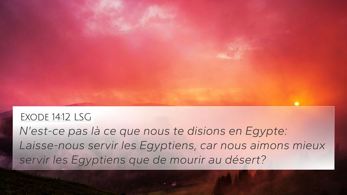 Exode 14:12 LSG Bible Verse Image