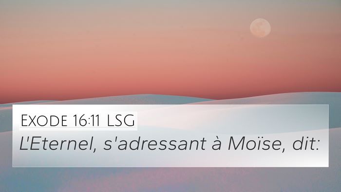 Exode 16:11 LSG 4K Wallpaper - L'Eternel, s'adressant à Moïse, - 4K Wallpaper Bible Verse