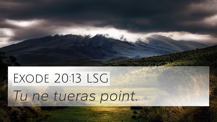 Exode 20:13 LSG 4K Wallpaper - Tu ne tueras - 4K Wallpaper Bible Verse