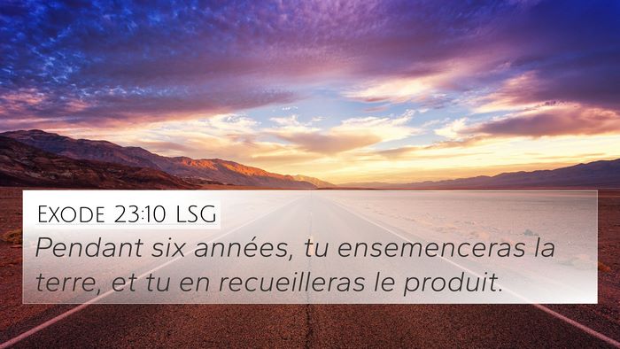 Exode 23:10 LSG Bible Verse Image