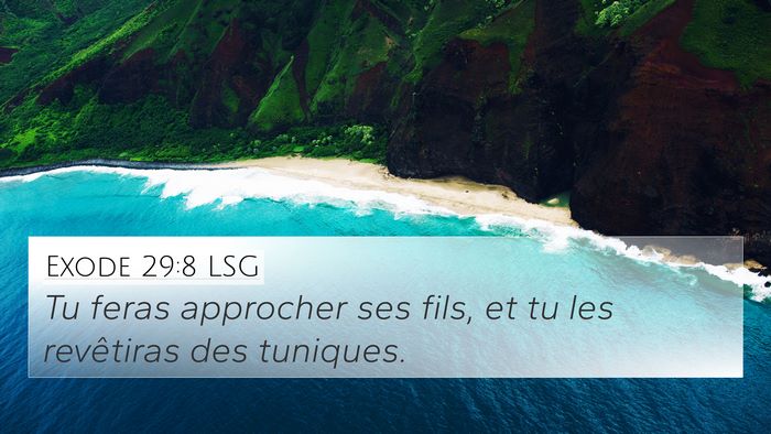 Exode 29:8 LSG 4K Wallpaper - Tu feras approcher ses fils, et tu les revêtiras - 4K Wallpaper Bible Verse