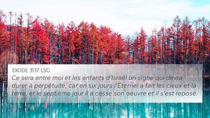 Exode 31:17 LSG Bible Verse Image