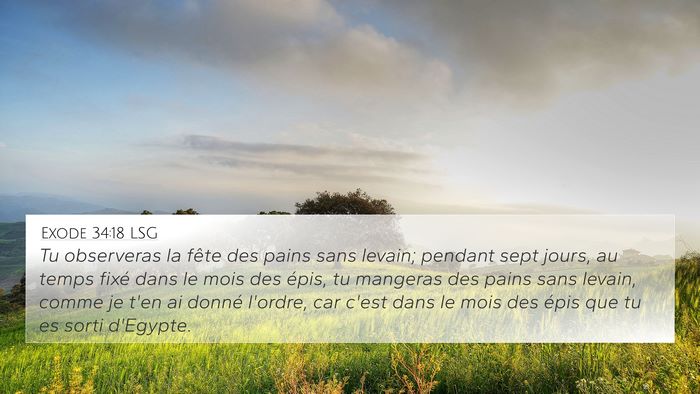 Exode 34:18 LSG Bible Verse Image