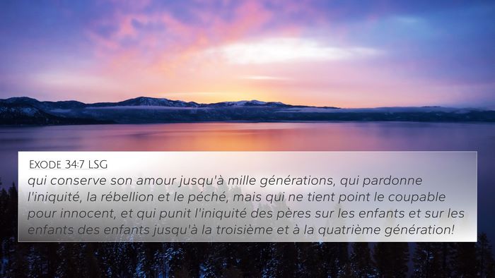 Exode 34:7 LSG Bible Verse Image