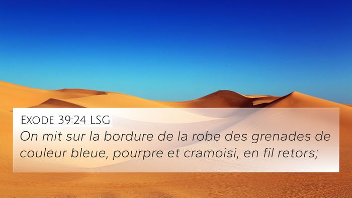Exode 39:24 LSG 4K Wallpaper - On mit sur la bordure de la robe des grenades de - 4K Wallpaper Bible Verse