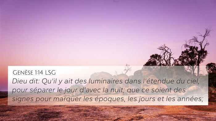 Genèse 1:14 LSG Bible Verse Image