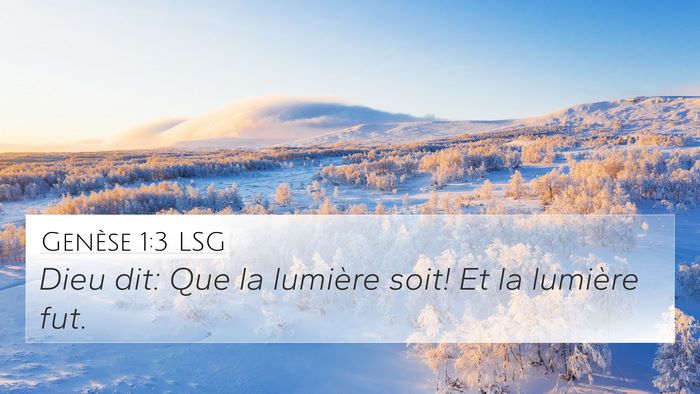 Genèse 1:3 LSG Bible Verse Image