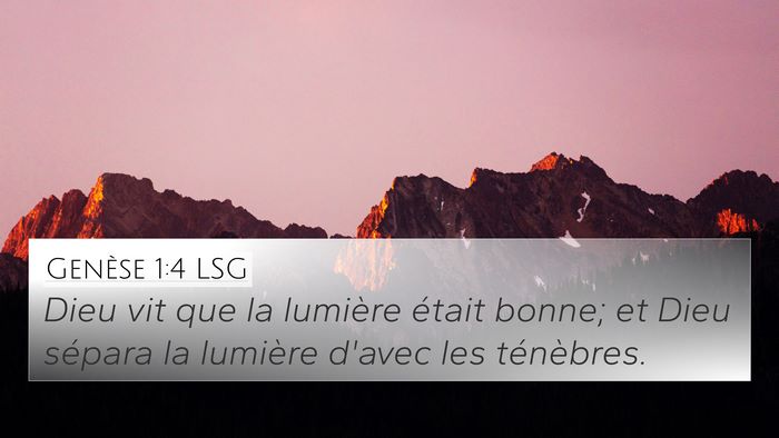 Genèse 1:4 LSG Bible Verse Image