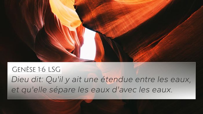 Genèse 1:6 LSG Bible Verse Image