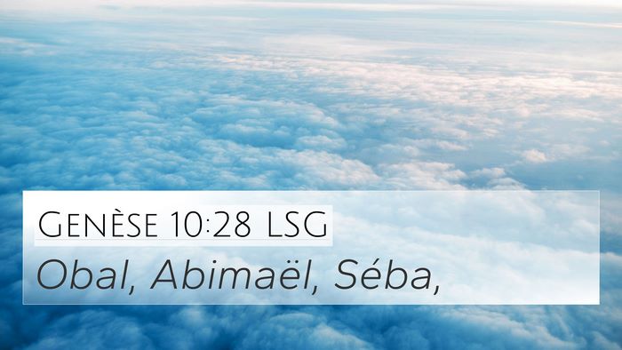Genèse 10:28 LSG Bible Verse Image