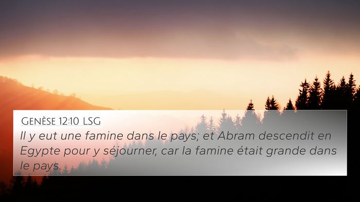 Genèse 12:10 LSG Bible Verse Image