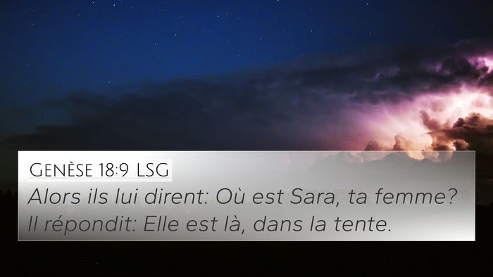 Genèse 18:9 LSG Bible Verse Image