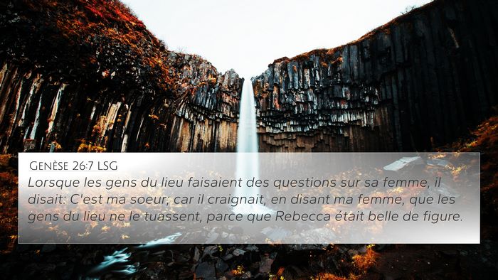 Genèse 26:7 LSG Bible Verse Image