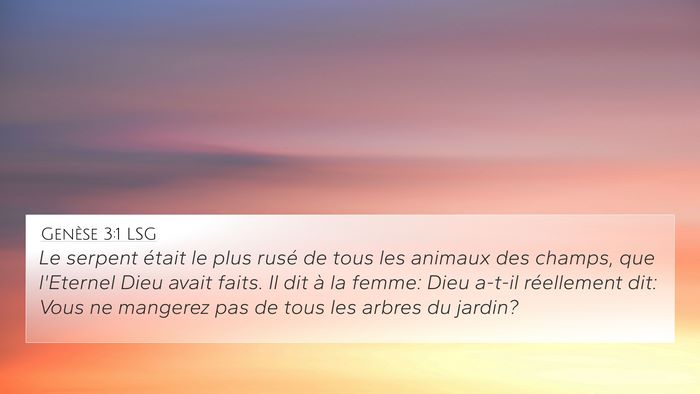 Genèse 3:1 LSG Bible Verse Image