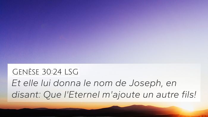 Genèse 30:24 LSG Bible Verse Image