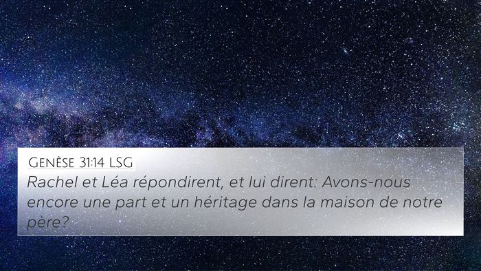 Genèse 31:14 LSG Bible Verse Image