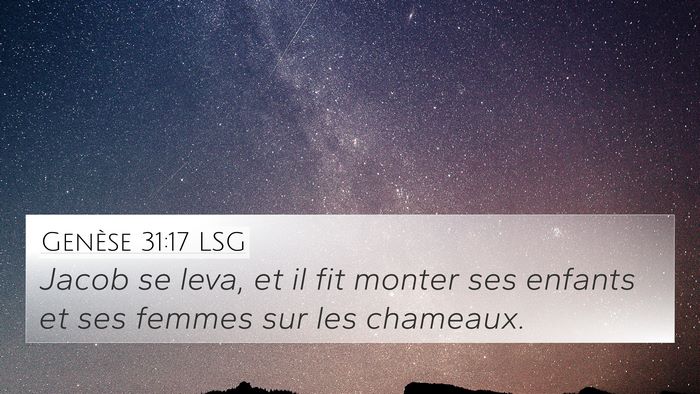 Genèse 31:17 LSG Bible Verse Image