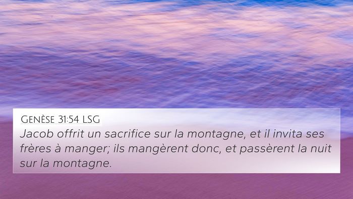 Genèse 31:54 LSG Bible Verse Image