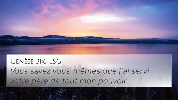 Genèse 31:6 LSG Bible Verse Image