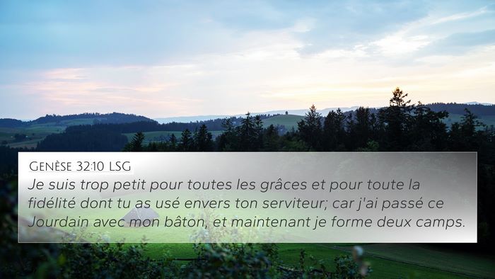 Genèse 32:10 LSG Bible Verse Image