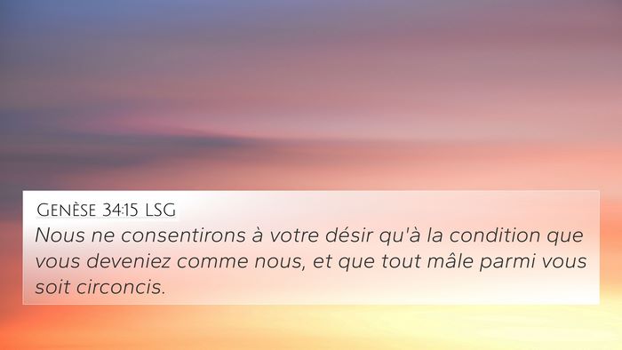 Genèse 34:15 LSG Bible Verse Image