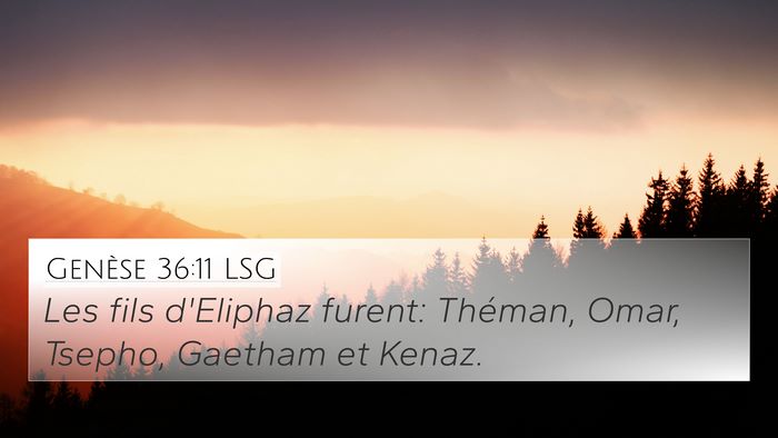 Genèse 36:11 LSG Bible Verse Image
