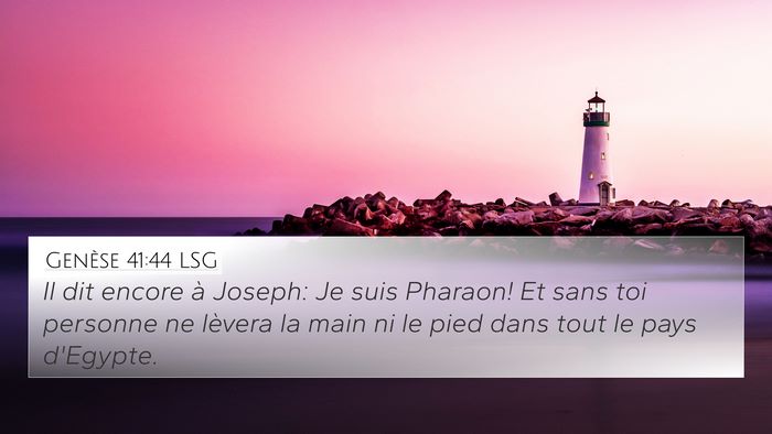 Genèse 41:44 LSG Bible Verse Image