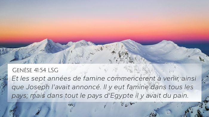 Genèse 41:54 LSG Bible Verse Image