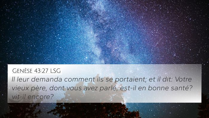 Genèse 43:27 LSG Bible Verse Image