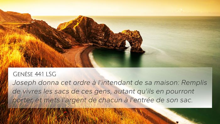 Genèse 44:1 LSG 4K Wallpaper - Joseph donna cet ordre à l'intendant de sa - 4K Wallpaper Bible Verse