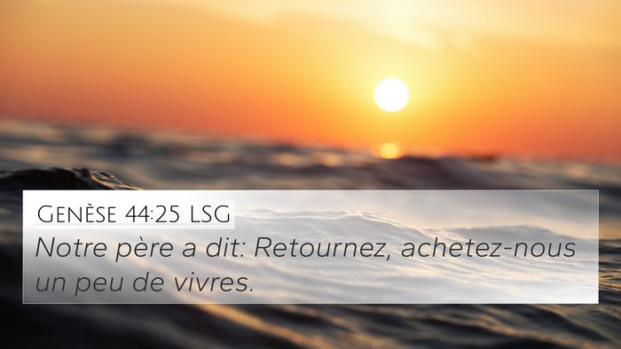 Genèse 44:25 LSG 4K Wallpaper - Notre père a dit: Retournez, achetez-nous un peu - 4K Wallpaper Bible Verse
