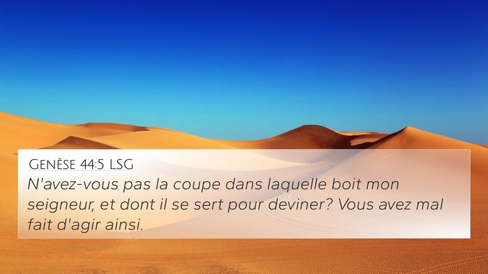 Genèse 44:5 LSG Bible Verse Image