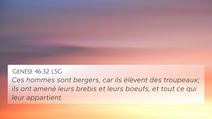 Genèse 46:32 LSG Bible Verse Image