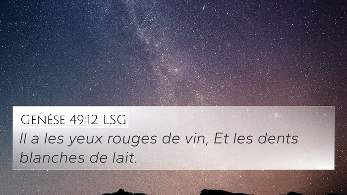 Genèse 49:12 LSG 4K Wallpaper - Il a les yeux rouges de vin, Et les dents - 4K Wallpaper Bible Verse