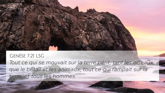 Genèse 7:21 LSG Bible Verse Image