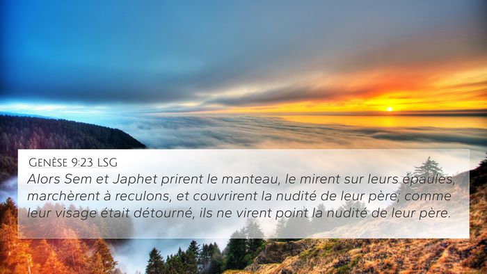 Genèse 9:23 LSG Bible Verse Image