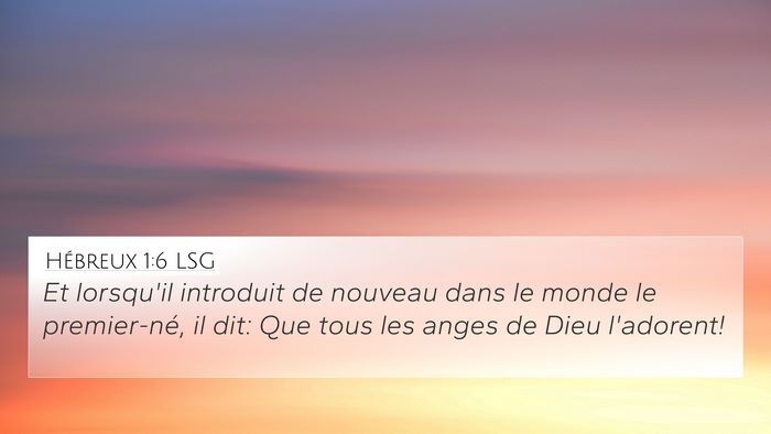 Hébreux 1:6 LSG Bible Verse Image