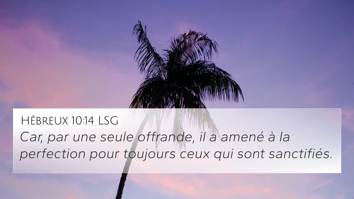 Hébreux 10:14 LSG Bible Verse Image