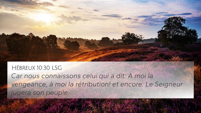 Hébreux 10:30 LSG Bible Verse Image